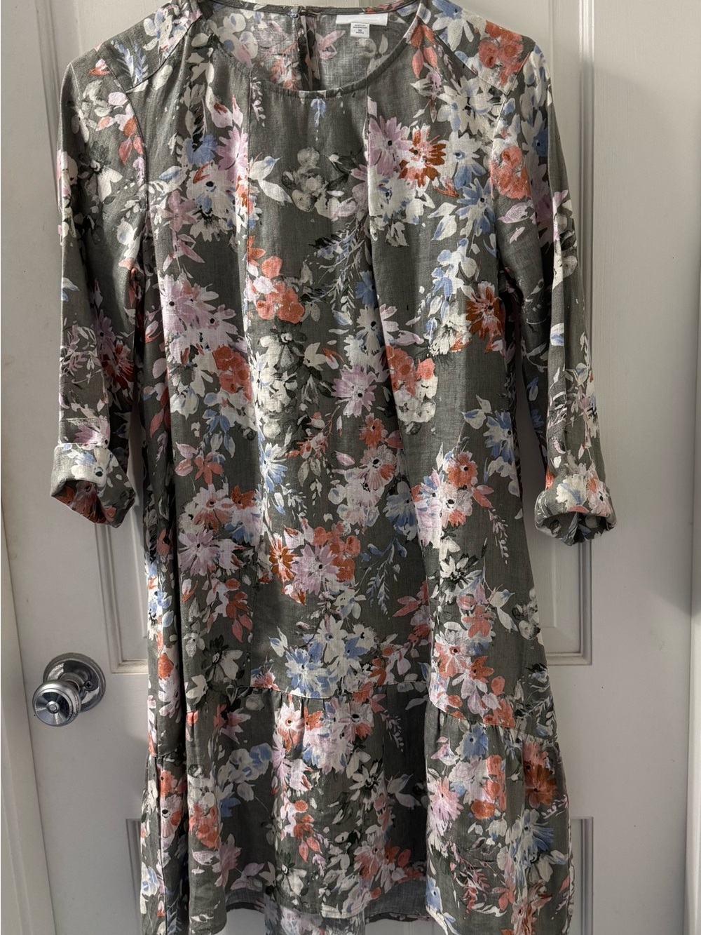 J Jill “Love Linen” Caraway Fresh Bloom linen dress XS petite